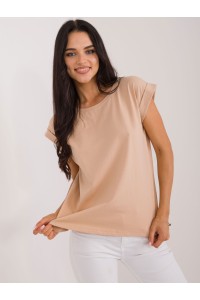 Smėlio spalvos moteriški marškinėliai-RV-TS-4833.41X