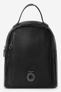 Women's Small Faux Leather Backpack NOBO BAGP230-K020 Black-BAGP230-K020 CZARNY