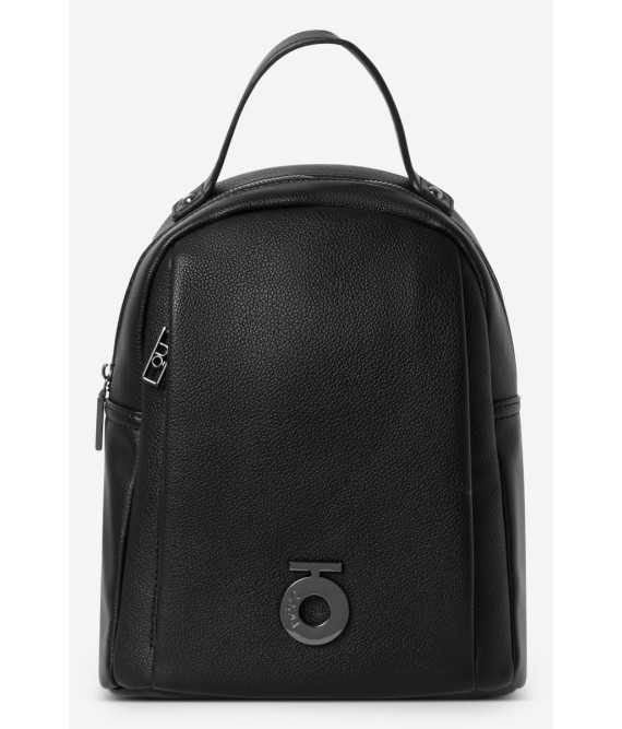 Women's Small Faux Leather Backpack NOBO BAGP230-K020 Black-BAGP230-K020 CZARNY