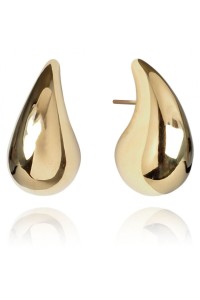 Nerūdijančio plieno auskarai su paauksuotomis smeigėmis 3,1 cm KST3113-KST3113