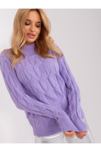 Levandų spalvos megztinis su pynėmis-AT-SW-2235.00P