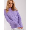 Levandų spalvos megztinis su pynėmis-AT-SW-2235.00P