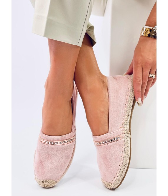 Rožinės zomšinės espadrilės ETANCE PINK-KB 8221