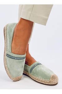 Pistacijų spalvos zomšinės espadrilės ETANCE GREEN-KB 8221