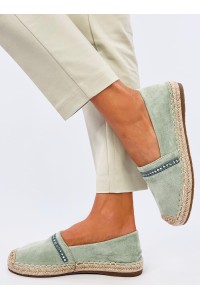 Pistacijų spalvos zomšinės espadrilės ETANCE GREEN-KB 8221