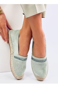 Pistacijų spalvos zomšinės espadrilės ETANCE GREEN-KB 8221