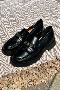 Madingi moteriški loaferiai-GQ8-010 BLACK