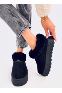 Trumpi UGG stiliaus batai su kailiuku YOGI BLACK-KB VL245P