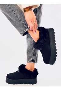 Trumpi UGG stiliaus batai su kailiuku YOGI BLACK-KB VL245P