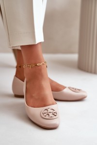 Moteriški elegantiški smėliniai bateliai-TU252 BEIGE