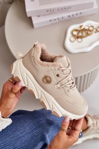 Moteriški sportiniai batai su kailiuku-YK116-8 BEIGE