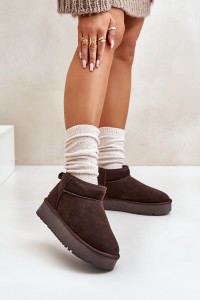 Natūralios odos zomšiniai UGG stiliaus žieminiai batai-NN604 BROWN