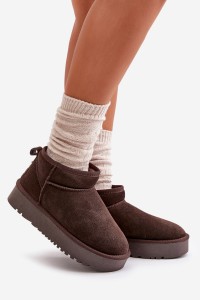 Natūralios odos zomšiniai UGG stiliaus žieminiai batai-NN604 BROWN