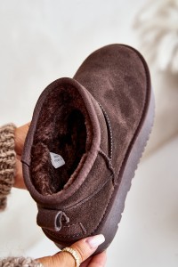 Natūralios odos zomšiniai UGG stiliaus žieminiai batai-NN604 BROWN