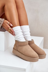 Natūralios odos zomšiniai UGG stiliaus žieminiai batai-NN604 KHAKI