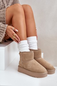 Natūralios odos zomšiniai UGG stiliaus žieminiai batai-NN605 KHAKI