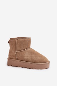 Natūralios odos zomšiniai UGG stiliaus žieminiai batai-NN605 KHAKI