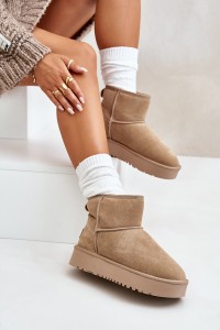 Natūralios odos zomšiniai UGG stiliaus žieminiai batai-NN605 KHAKI