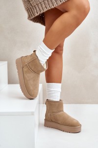 Natūralios odos zomšiniai UGG stiliaus žieminiai batai-NN605 KHAKI