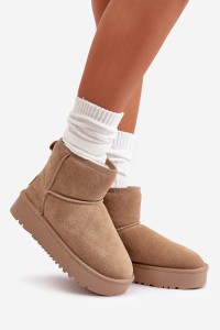 Natūralios odos zomšiniai UGG stiliaus žieminiai batai-NN605 KHAKI