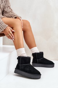 Natūralios odos zomšiniai UGG stiliaus žieminiai batai-NN605 BLACK