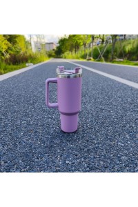 Didelis terminis puodelis su rankenėle ir šiaudeliu THERMOS 1L LILA CUP07-CUP07