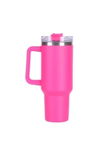 Didelis terminis puodelis su rankenėle ir šiaudeliu THERMOS 1L ROŽINĖS TAURĖLIS10-CUP10