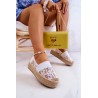 Baltos espadrilės su platforma-333-181 WHITE