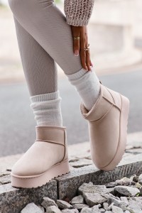 Moteriški sniego batai ant platformos-20216-4F LIGHT BEIGE