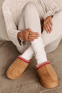 Moteriški UGG stiliaus batai ant platformos-20219-4B CAMEL