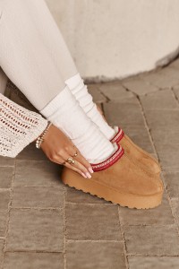 Moteriški UGG stiliaus batai ant platformos-20219-4B CAMEL