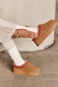 Moteriški UGG stiliaus batai ant platformos-20219-4B CAMEL