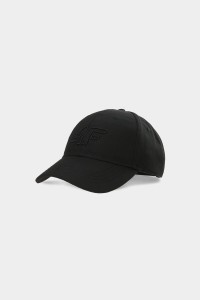 Dangtelis su krašteliu 4F STRAPBACK Unisex juodas 4FWAW24ACABU314-20S-CABU314-20S