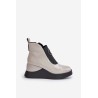 Leather Wedge Ankle Boots D&A MR880-137 Light Gray-MR880-137 L.GREY