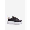 Women's Platform Sneakers with Decorations Black Herbisa-EV-307 BLACK A