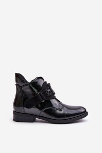 Elegantiški juodi lakuoti aulinukai-HY42-021 BLACK