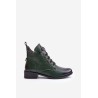 Low Insulated Ankle Boots with Zipper and Decoration Green Nevalia-ASA198-21 ZIELONY