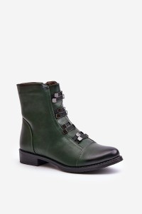 Insulated Women's Zip Boots Green Evalith-ASA62-30 ZIELONY