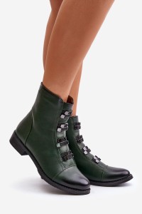 Insulated Women's Zip Boots Green Evalith-ASA62-30 ZIELONY