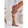 Women'S Ankle Boots With Perforated Pattern Beige Lewski 3394/2-3394/2 BEŻ B.WELUR