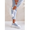 Leather Sneakers On Massive Platform Denim White Lewski 3586-3586 BIAŁ LICO/J.JEANS