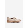 Zazoo 20174 Leather Elegant Flat Shoes For Women Beige-20174 V.TAUPE+ZŁ