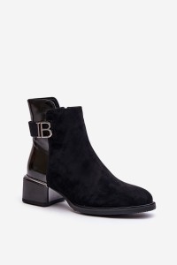 Elegantiški auliniai batai su stilingais kulnais-MR880-040 BLACK