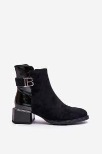 Elegantiški auliniai batai su stilingais kulnais-MR880-040 BLACK