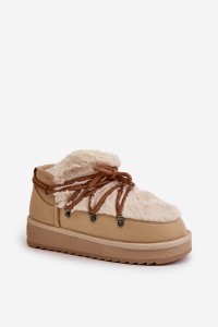 Madingi sniego batai ant platformos su kailiu D.Franklin-DFSH370011 BEIGE