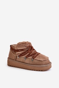 Madingi sniego batai ant platformos su kailiu D.Franklin-DFSH370011 BROWN