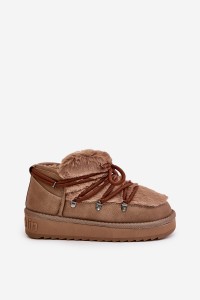 Madingi sniego batai ant platformos su kailiu D.Franklin-DFSH370011 BROWN