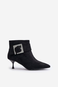 Elegantiški aulinukai ant žemo plono kulno-7291 BLACK