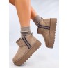 UGG stiliaus žieminiai batai ant platformos WEYAN KHAKI-KB Y-50