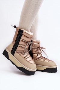 Women's Snow Boots On Thick Sole Vegan DFranklin DFSH371006 Beige-DFSH371006 BEIGE